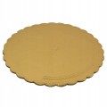 PODKŁAD POD TORT 28 CM GRUBY KARBOWANY ZŁOTY 2000g