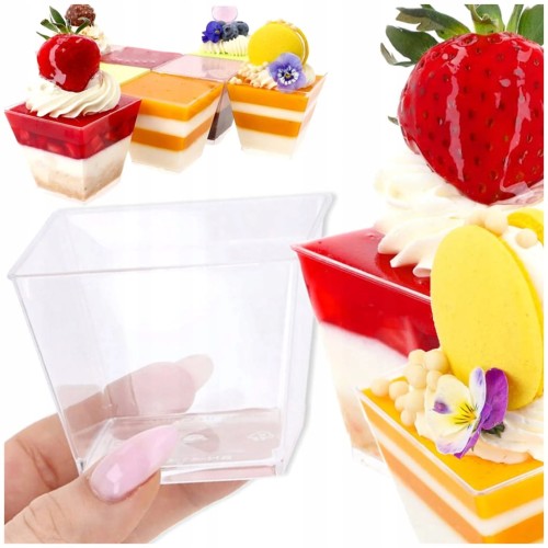 Pojemniki Do Deserów FINGER FOOD Pucharki Na Deserki Piramida 25szt 120ml