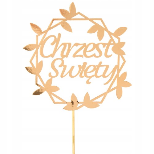 Topper Gold Chrzest Toppery Ozdobne Na Tort