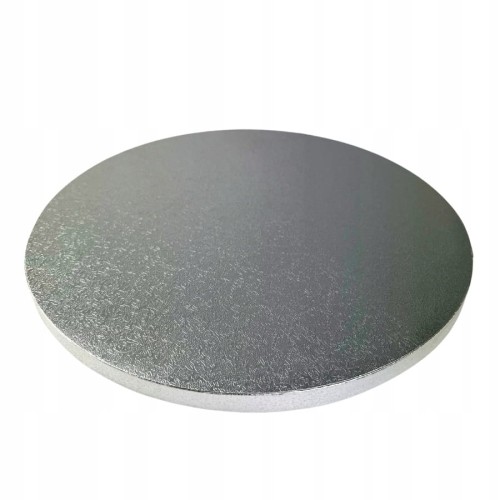 Podkład pod tort angielski 40 cm srebrny - Gruby i wytrzymały