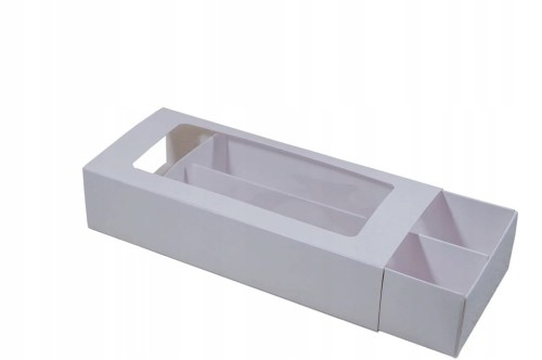 Pudełko kartonik na makaroniki Wysuwane z przegródką 20x9x4,5cm 1 SZTUKA