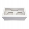 Pudełko na 2 MUFFINKI babeczki 18,5x9x7,5cm z Okienkiem BIAŁE