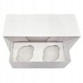 Pudełko na 2 MUFFINKI babeczki 18,5x9x7,5cm z Okienkiem BIAŁE