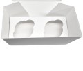 Pudełko na 2 MUFFINKI babeczki 18,5x9x7,5cm z Okienkiem BIAŁE