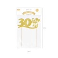 Topper na ciasto cyfra 30 19 cm złoty