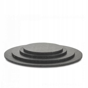 Podkład pod tort, okrągły - gruby, czarny, 30 cm