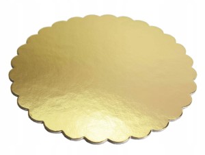 Podkład pod tort 20 cm złoty sztywny