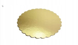 PODKŁAD POD TORT 24 cm złoty sztywny