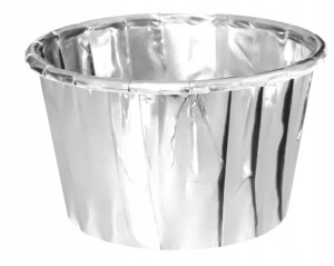 Papilotki do muffinek srebrne 6.5x4.5 cm 50 sztuk